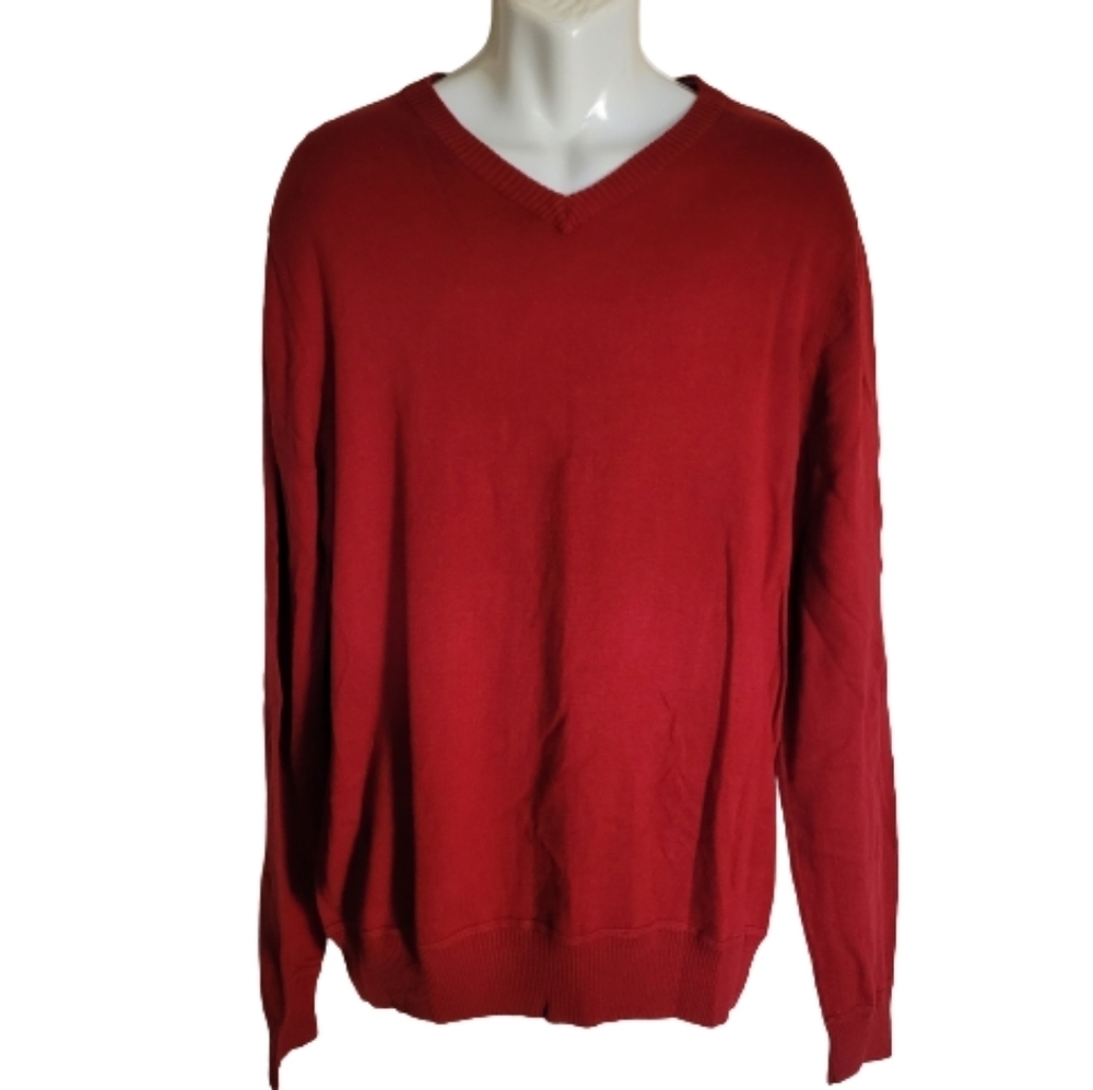 Sonoma Red V-Neck Knit Sweater Size Men's Large
